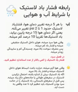 باد لاستیک در تابستان و زمستان | تنظیم باد مناسب لاستیک 3 رابطه فشار باد لاستیک با تغییرات آب و هوایی